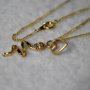 Unique Multi Color Crystal/Rhinestone Snake Gold Tone Heart Link Chain Necklace